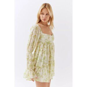 UO Lannette Bow-Back Floral Mini Dress M